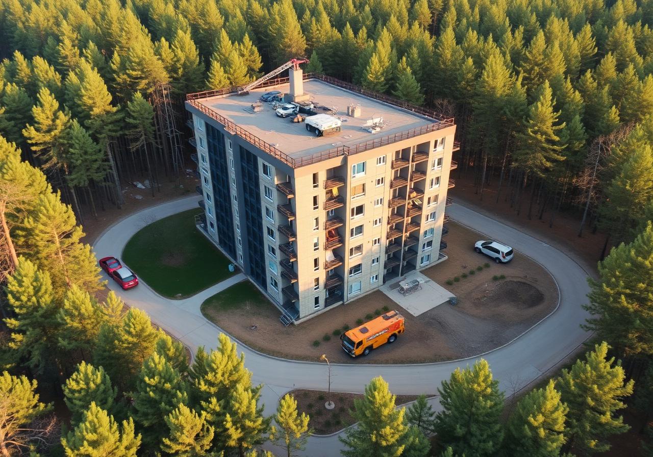 Skats no putna lidojuma — iekšējās apdares posms.